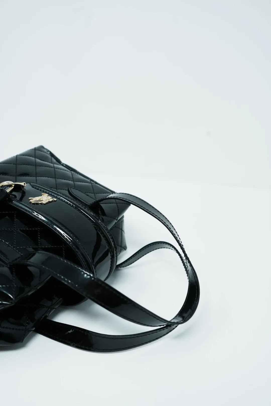 Burberry Patent Quilted Top Handle Bag