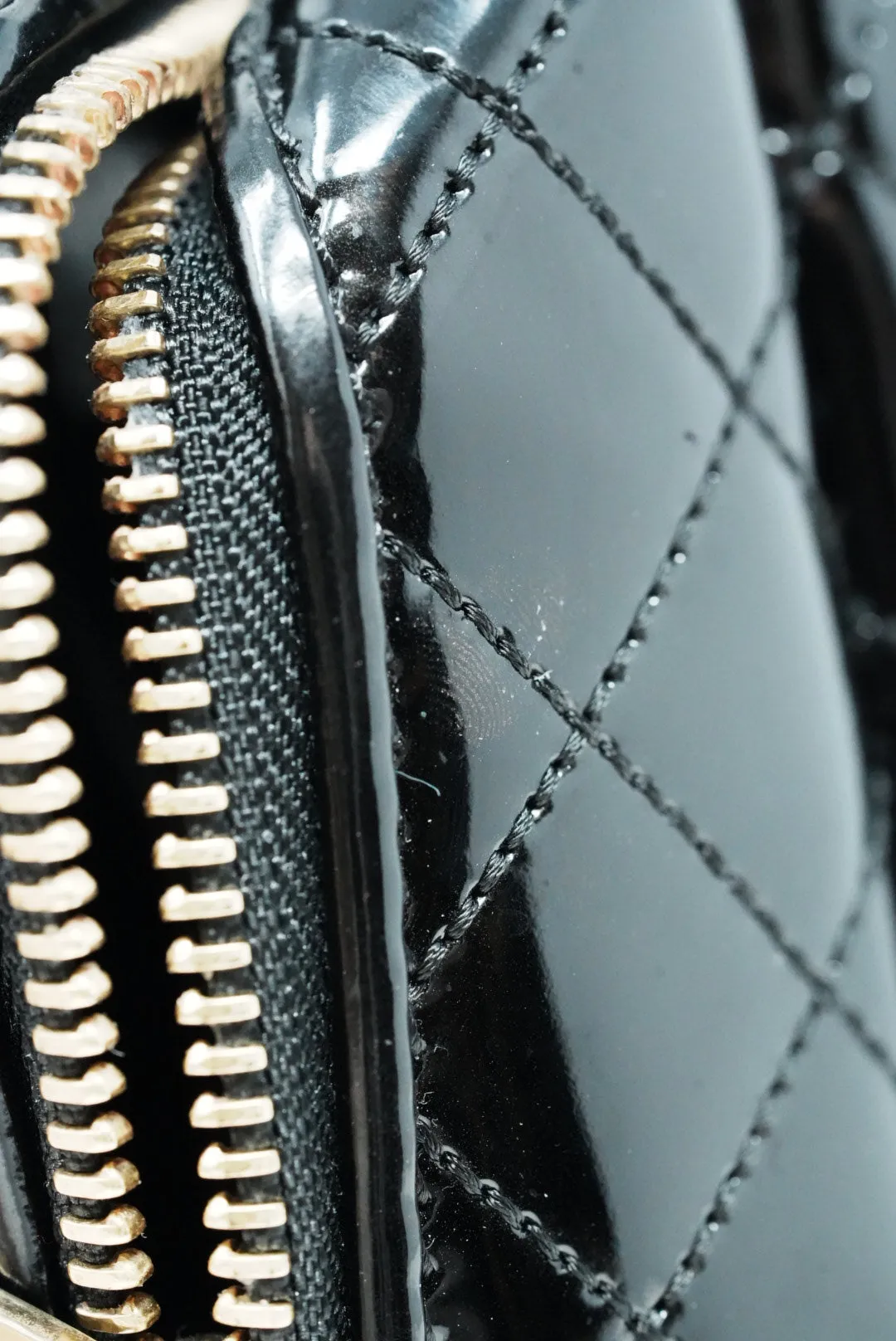 Burberry Patent Quilted Top Handle Bag
