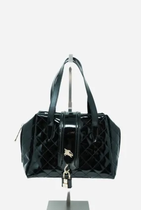 Burberry Patent Quilted Top Handle Bag