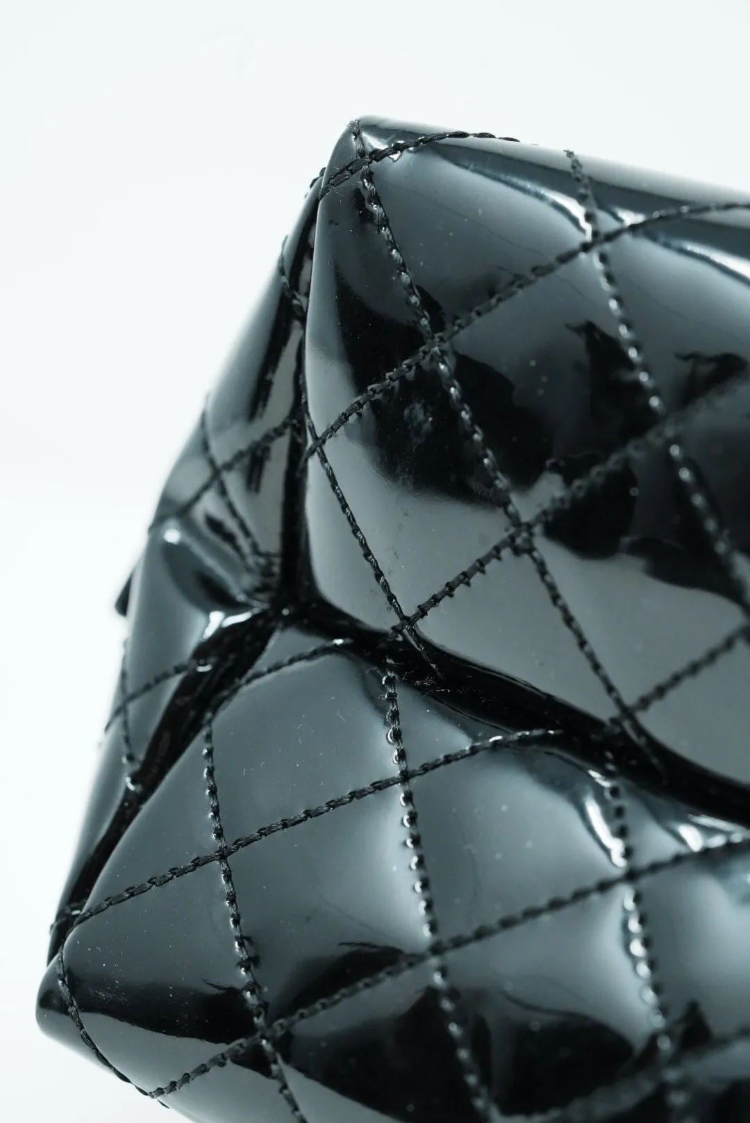 Burberry Patent Quilted Top Handle Bag