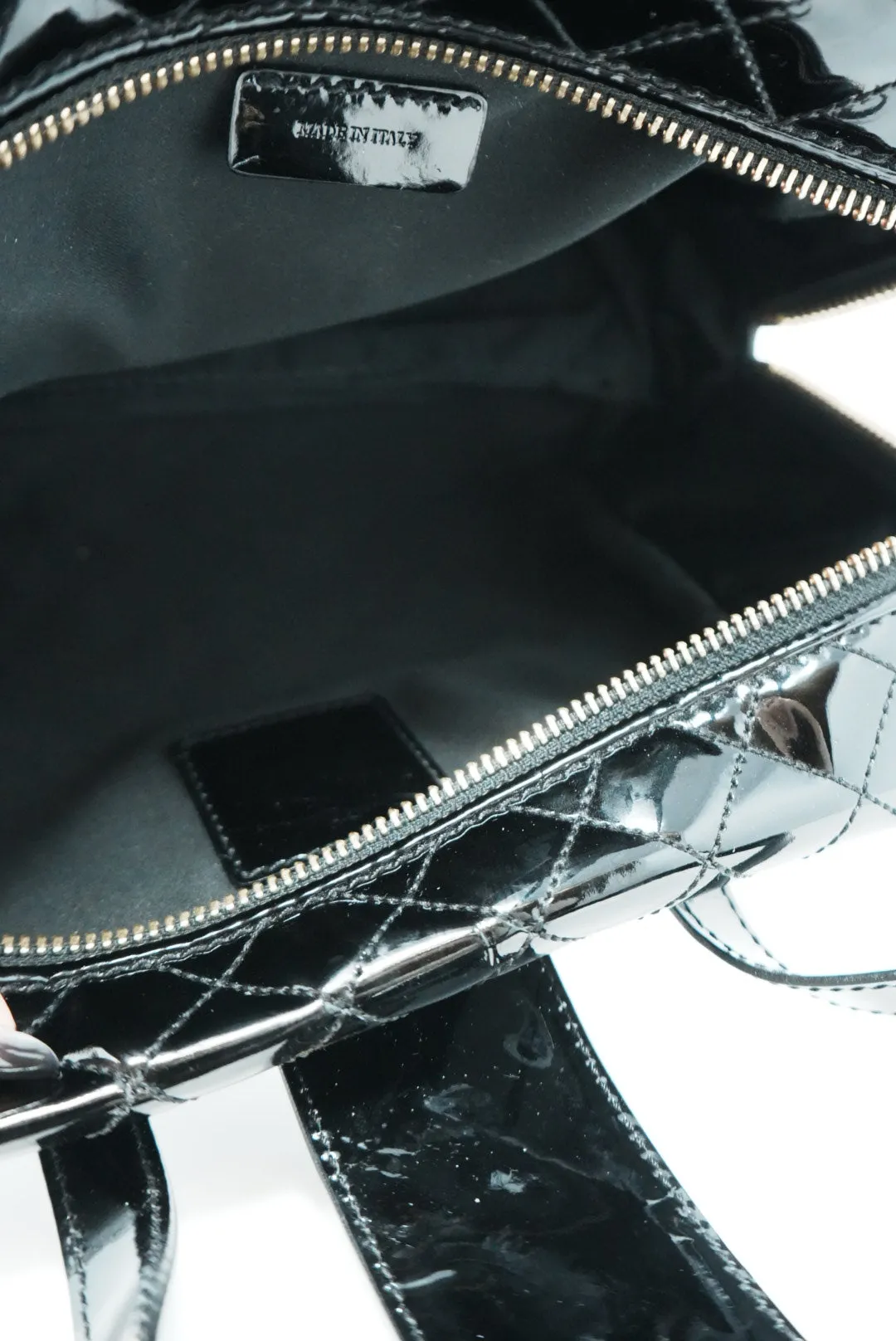 Burberry Patent Quilted Top Handle Bag