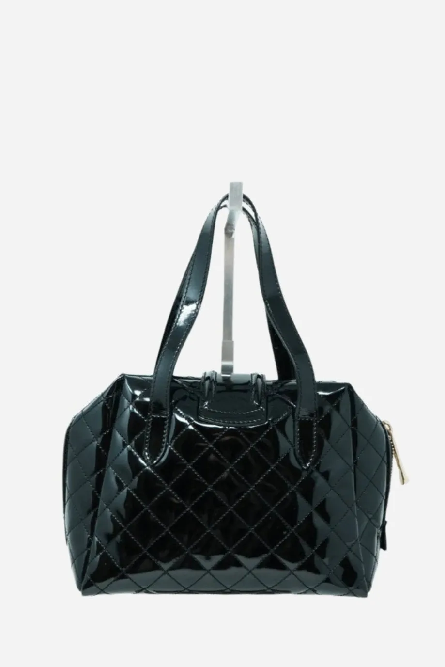 Burberry Patent Quilted Top Handle Bag