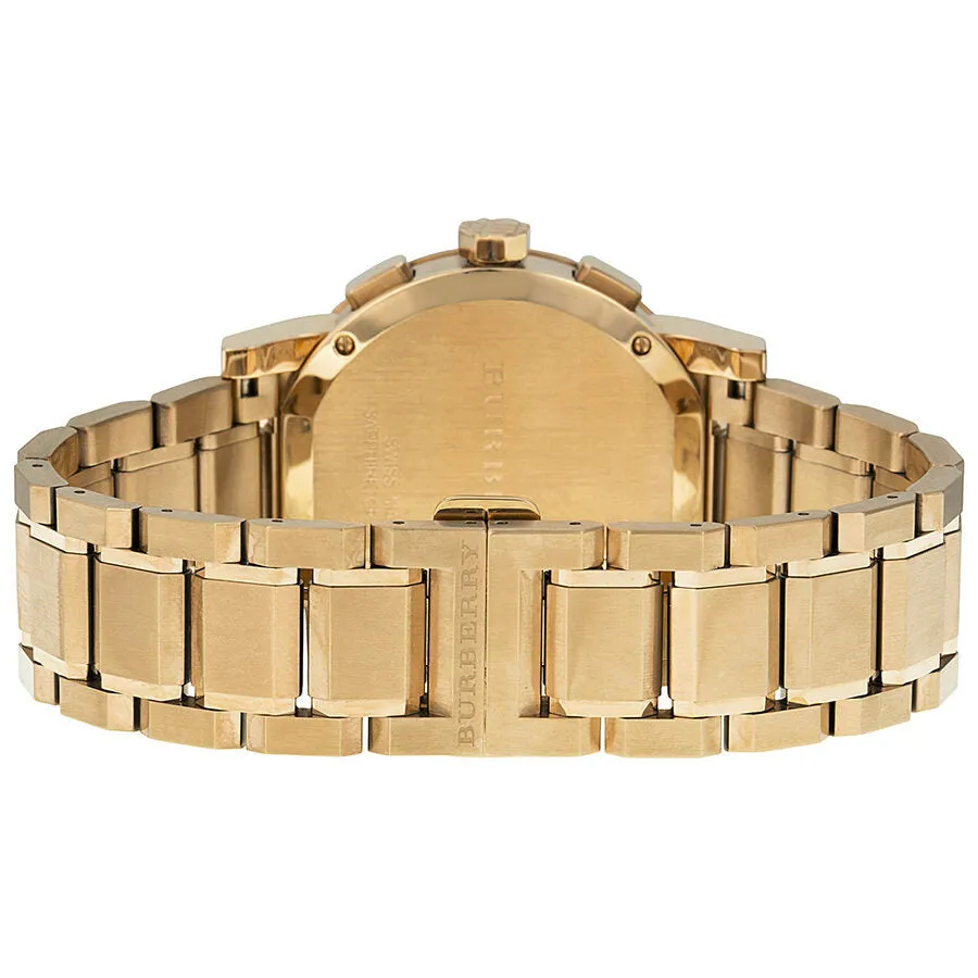 Burberry Taupe Chronograph Dial Rose Gold Plated Steel Men's Watch BU9353
