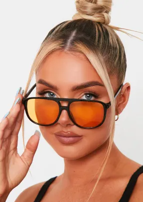 Cady Black And Yellow Aviator Sunglasses