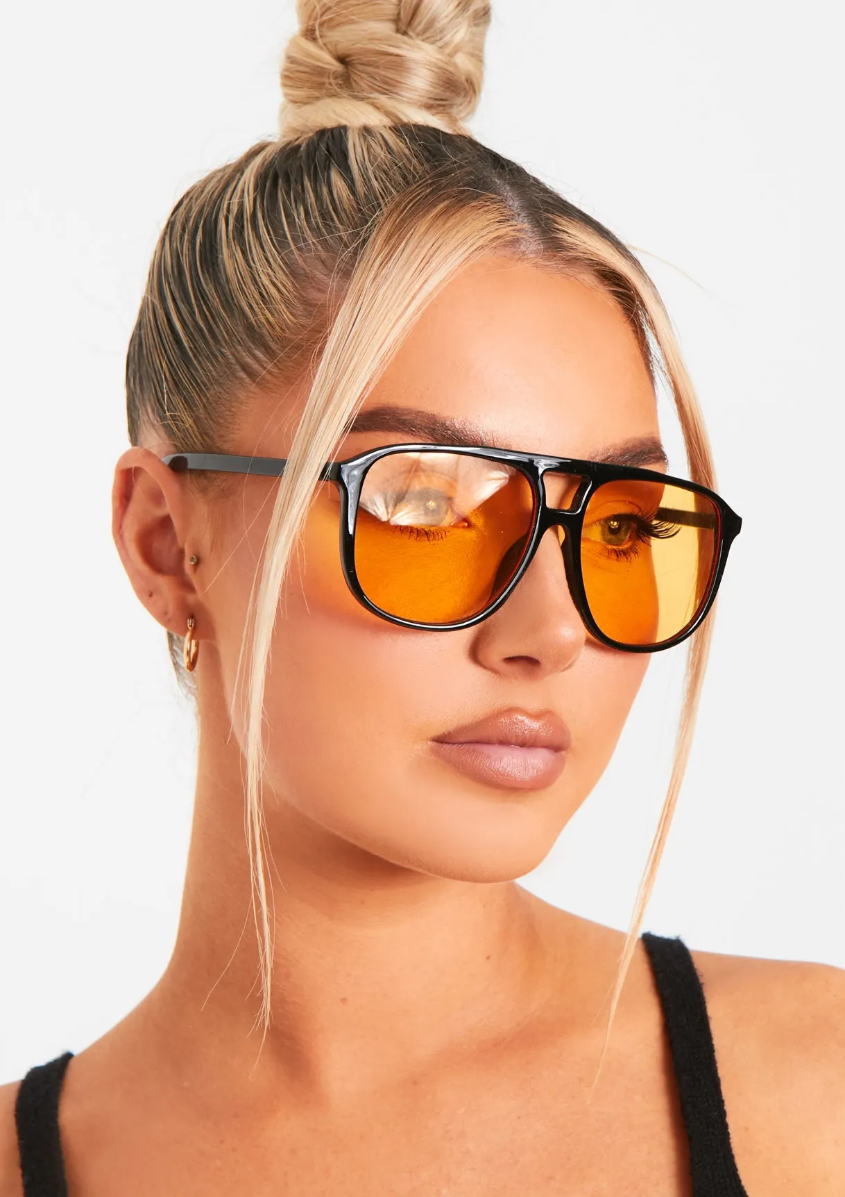 Cady Black And Yellow Aviator Sunglasses