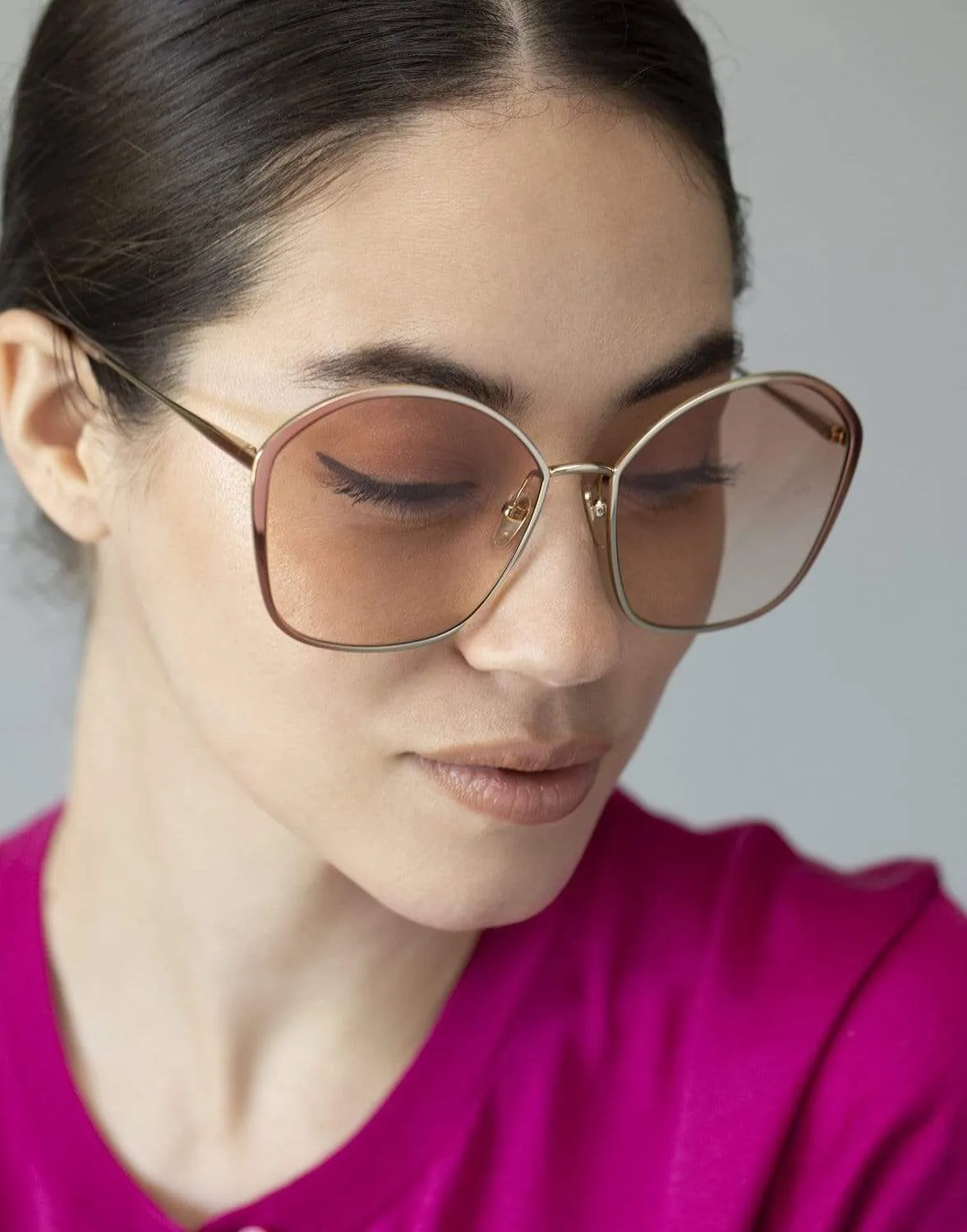 CH0015S 004 Shiny Nude Sunglasses