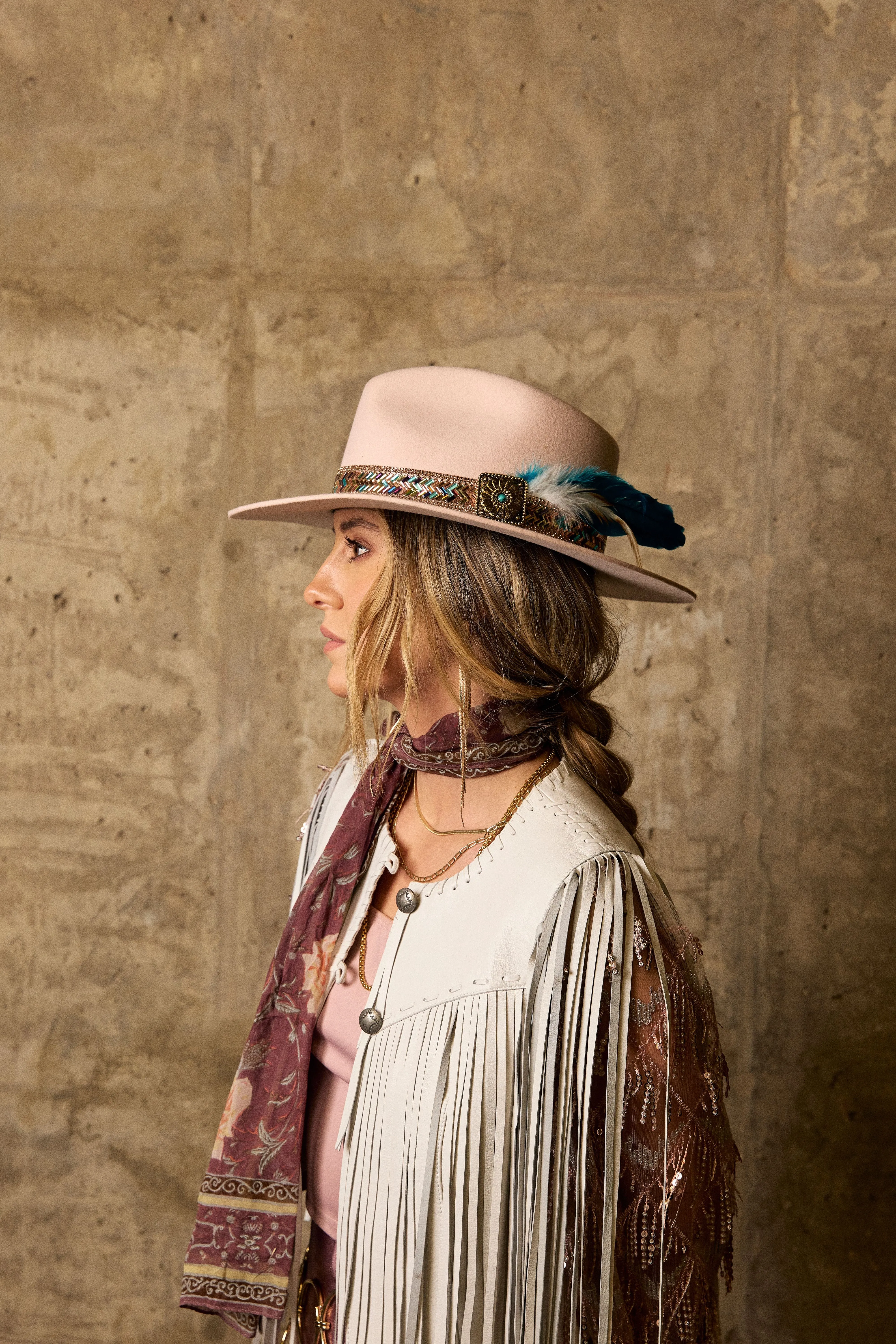 Charlie 1 Horse Powder Pink Hillbilly Hippie Hat