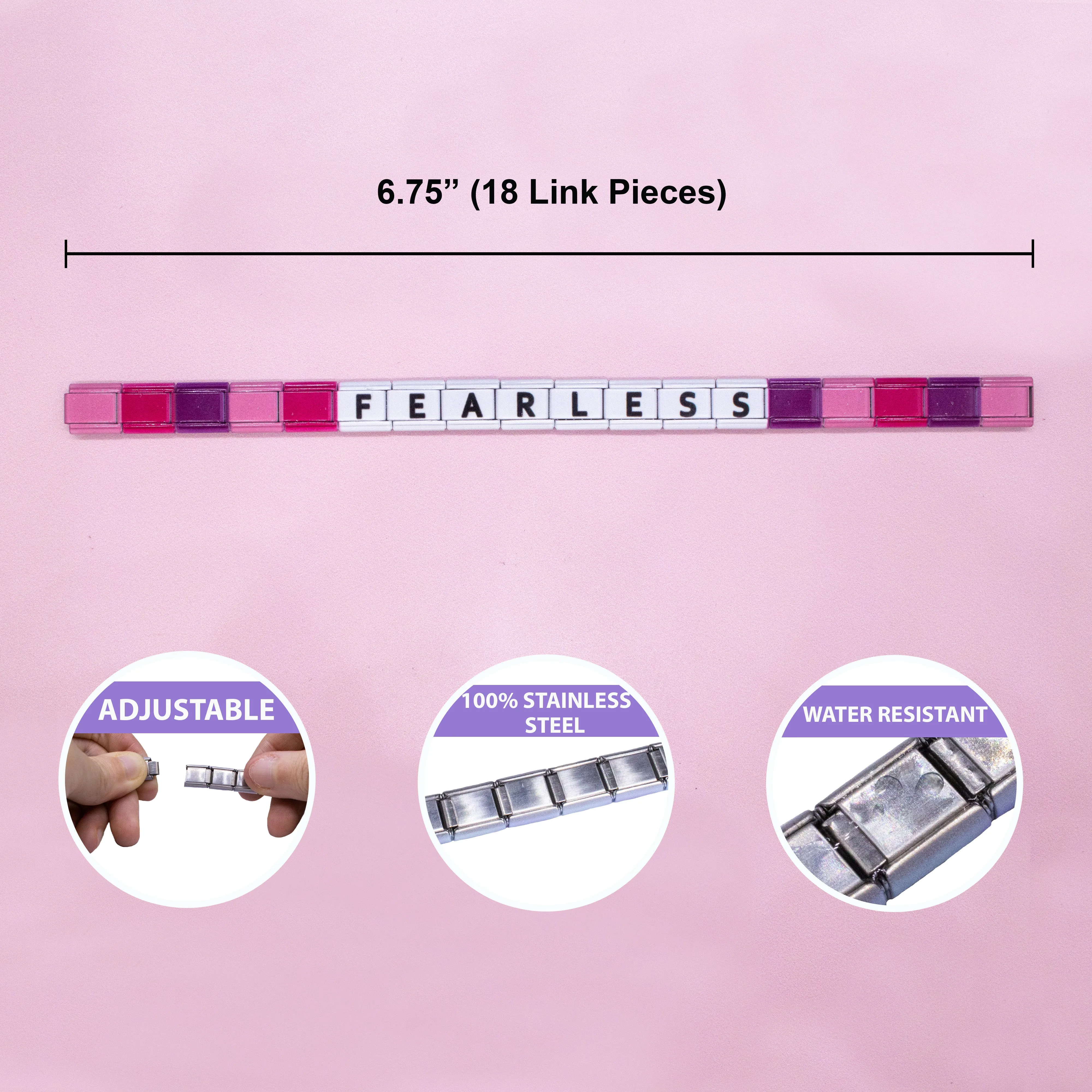 Charm Link Word Bracelet