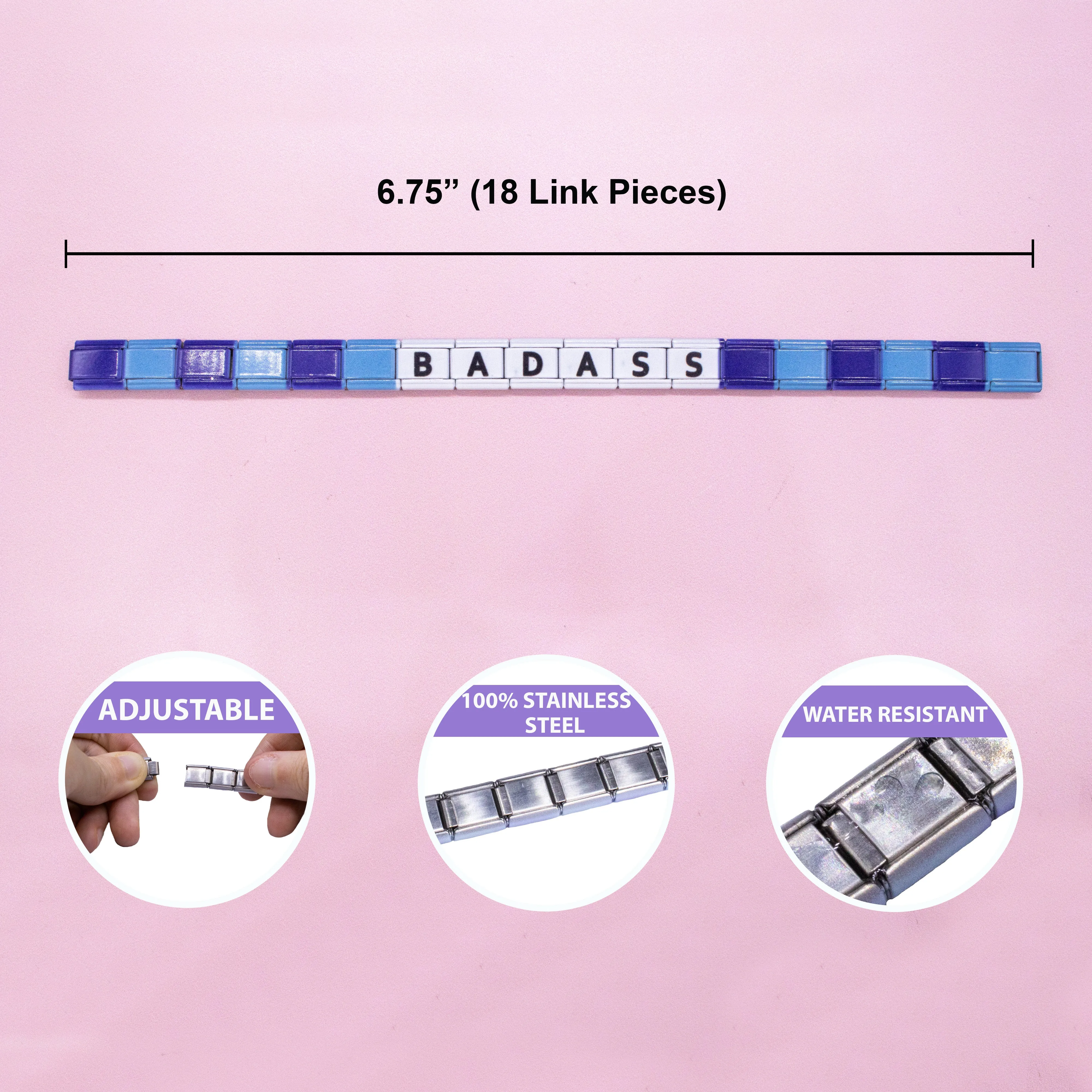 Charm Link Word Bracelet