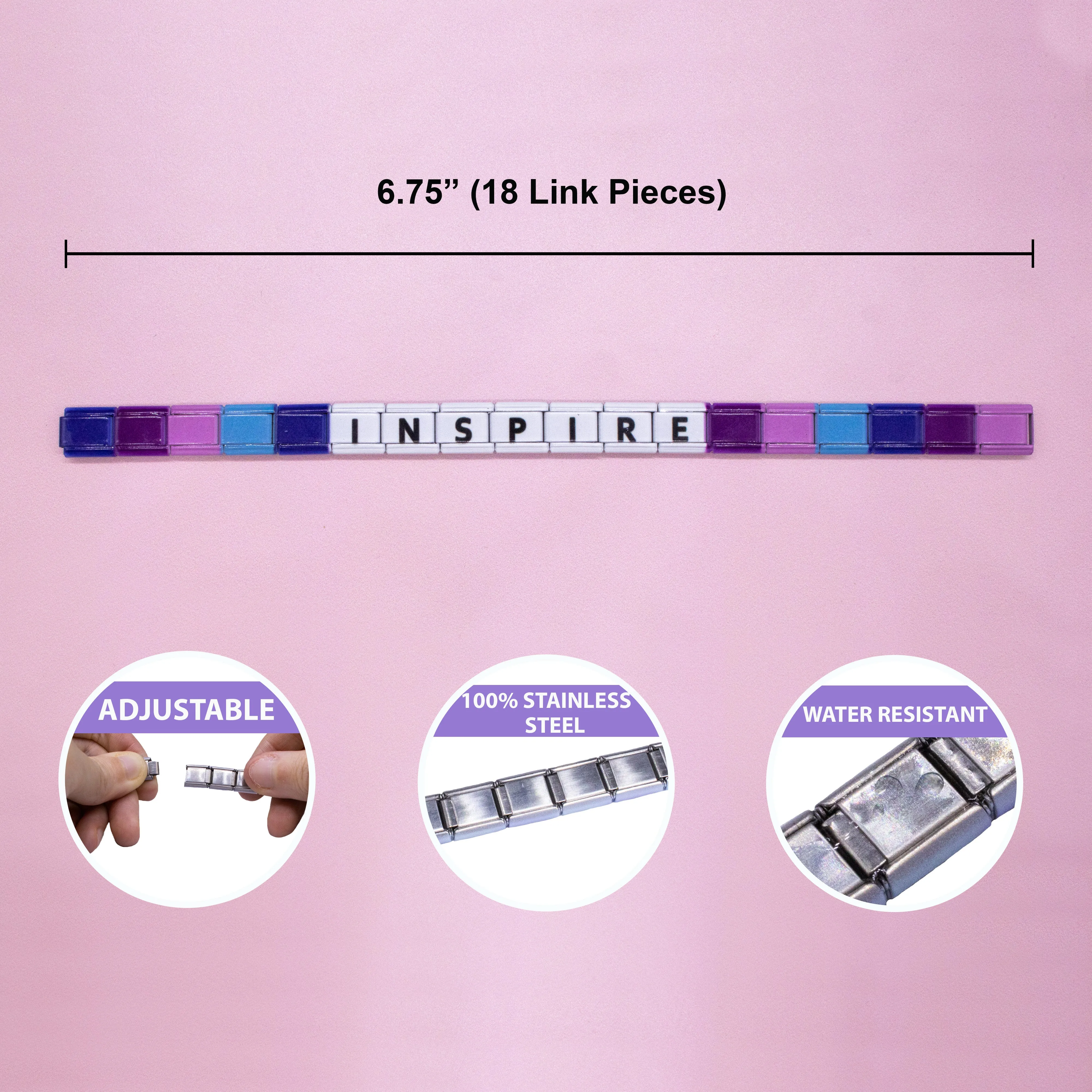 Charm Link Word Bracelet
