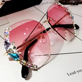 Chic Rhinestone Square Sunglasses