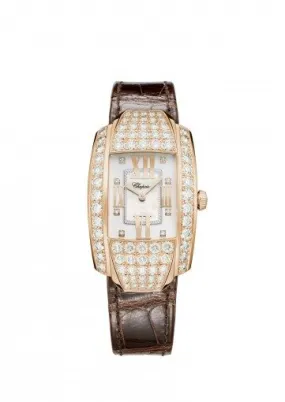 Chopard La Strada Quartz Mother of Pearl Diamond Dial 18K Rose Gold Ladies Watch 419403-5004
