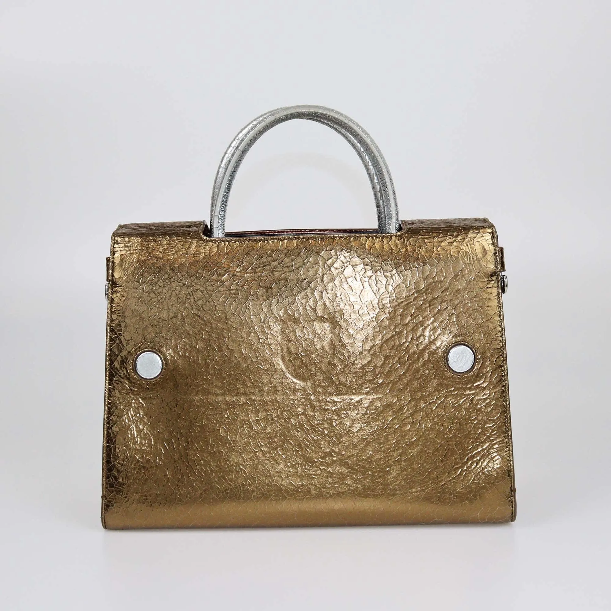 Christian Dior Metallic Ceramic Effect Medium Diorever Top Handle Bag