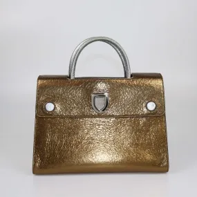 Christian Dior Metallic Ceramic Effect Medium Diorever Top Handle Bag