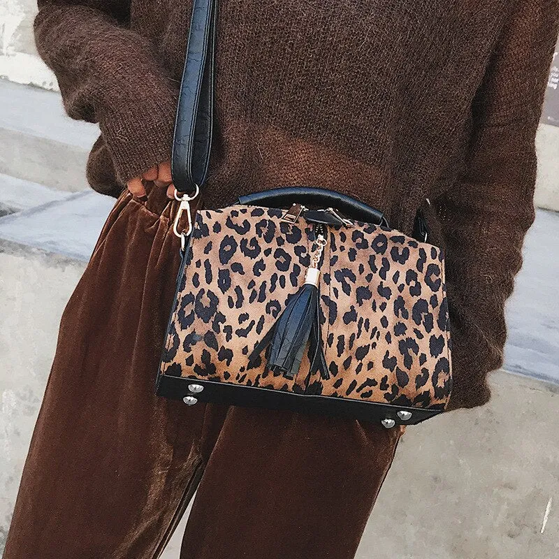 Christmas Gift Crossbody Bag Shoulder Women Leopard Handbags 2018 Casual Style Messenger Bag Lady Pu Tote Bags For Women Sac A Main Femme
