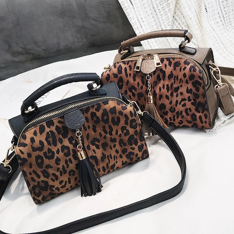 Christmas Gift Crossbody Bag Shoulder Women Leopard Handbags 2018 Casual Style Messenger Bag Lady Pu Tote Bags For Women Sac A Main Femme