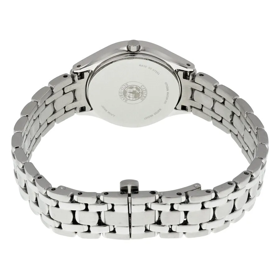Citizen Eco-Drive Black Dial Diamond Stainless Steel Ladies Watch GA1060-57E
