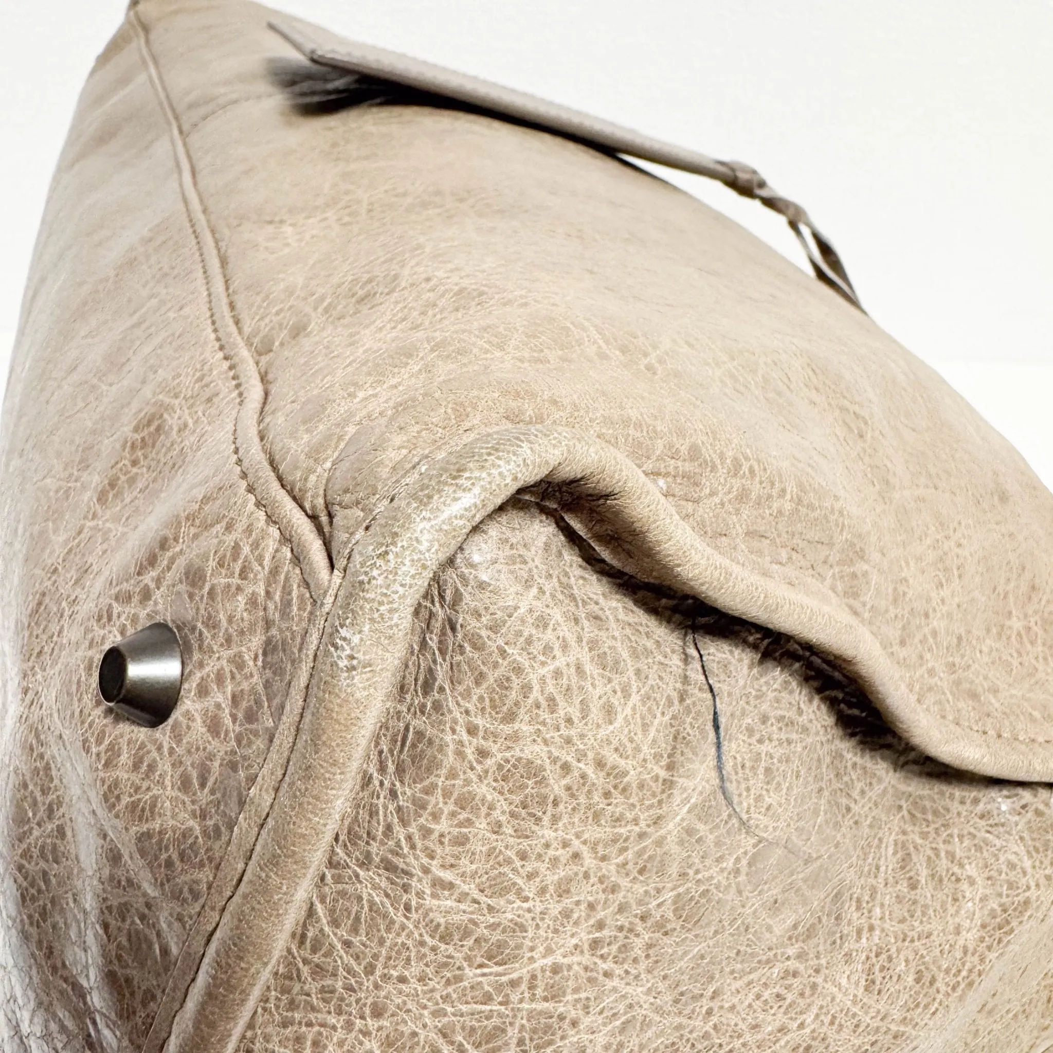 City Brown Leather Moto Classic Work Bag