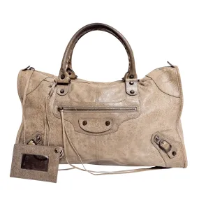 City Brown Leather Moto Classic Work Bag