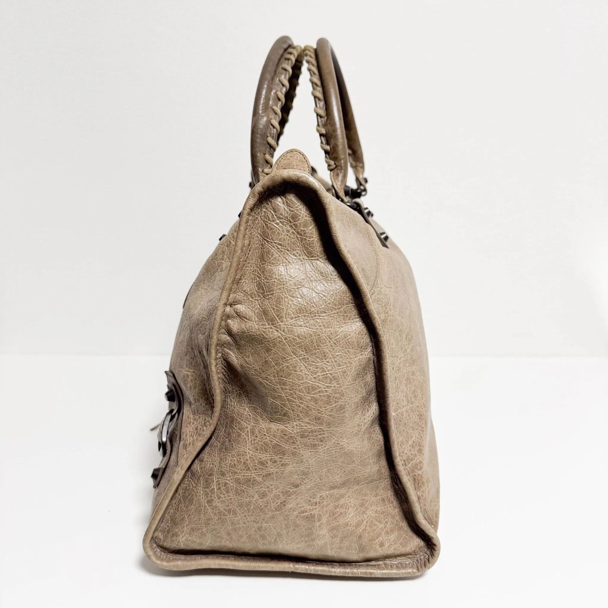 City Brown Leather Moto Classic Work Bag