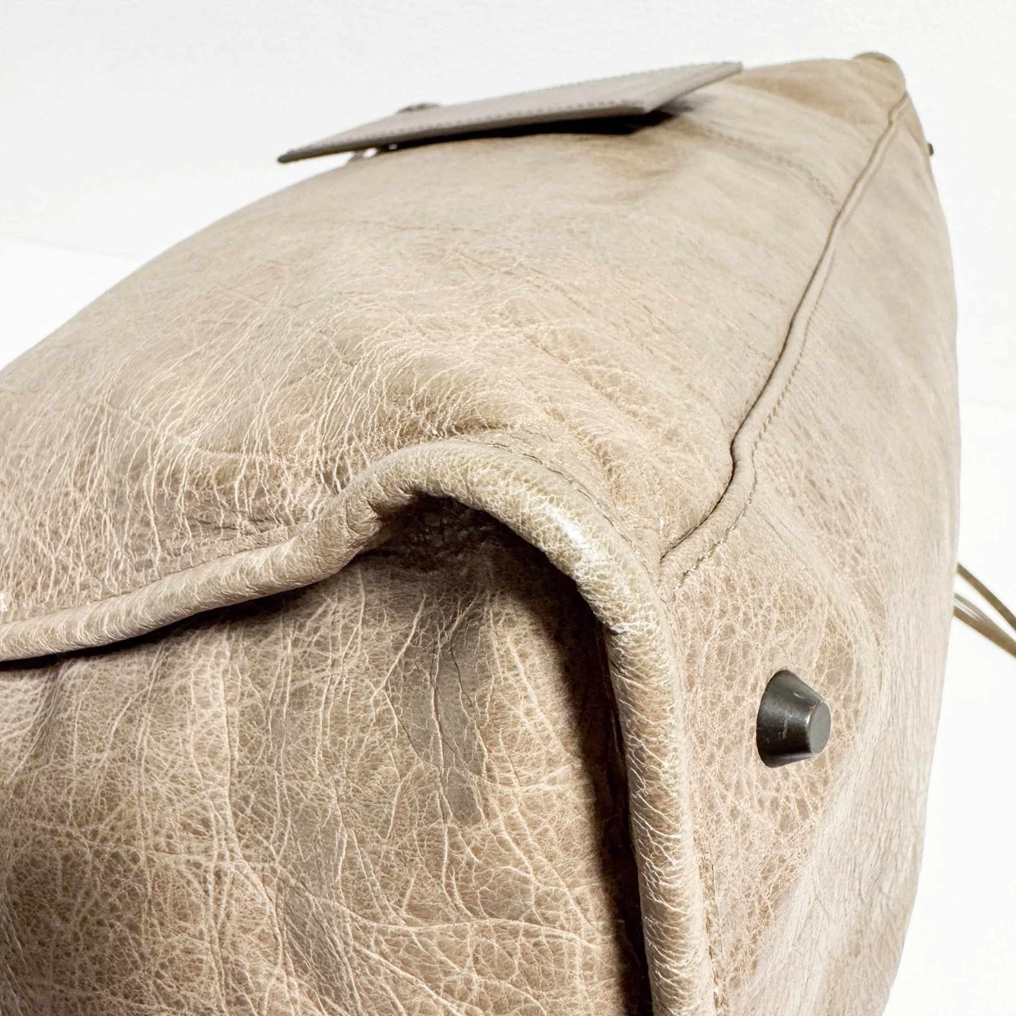 City Brown Leather Moto Classic Work Bag