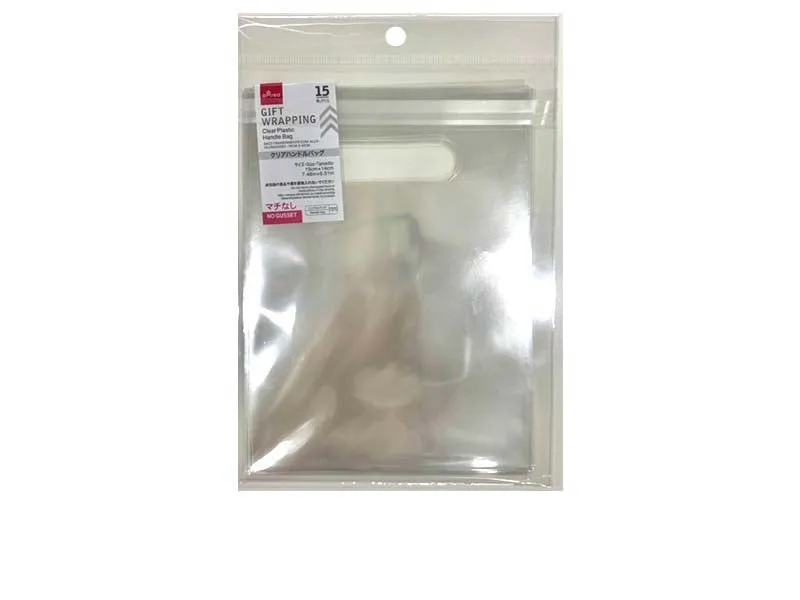 Clear Plastic Handle Bag 19cm x 14cm