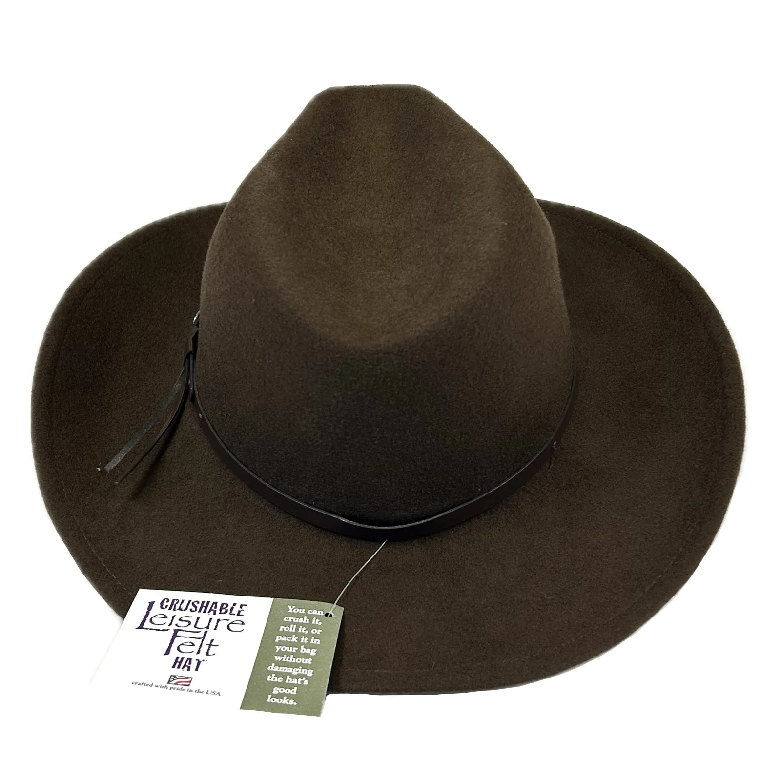 Crushable Brown Felt Denver Western Cowboy Hat