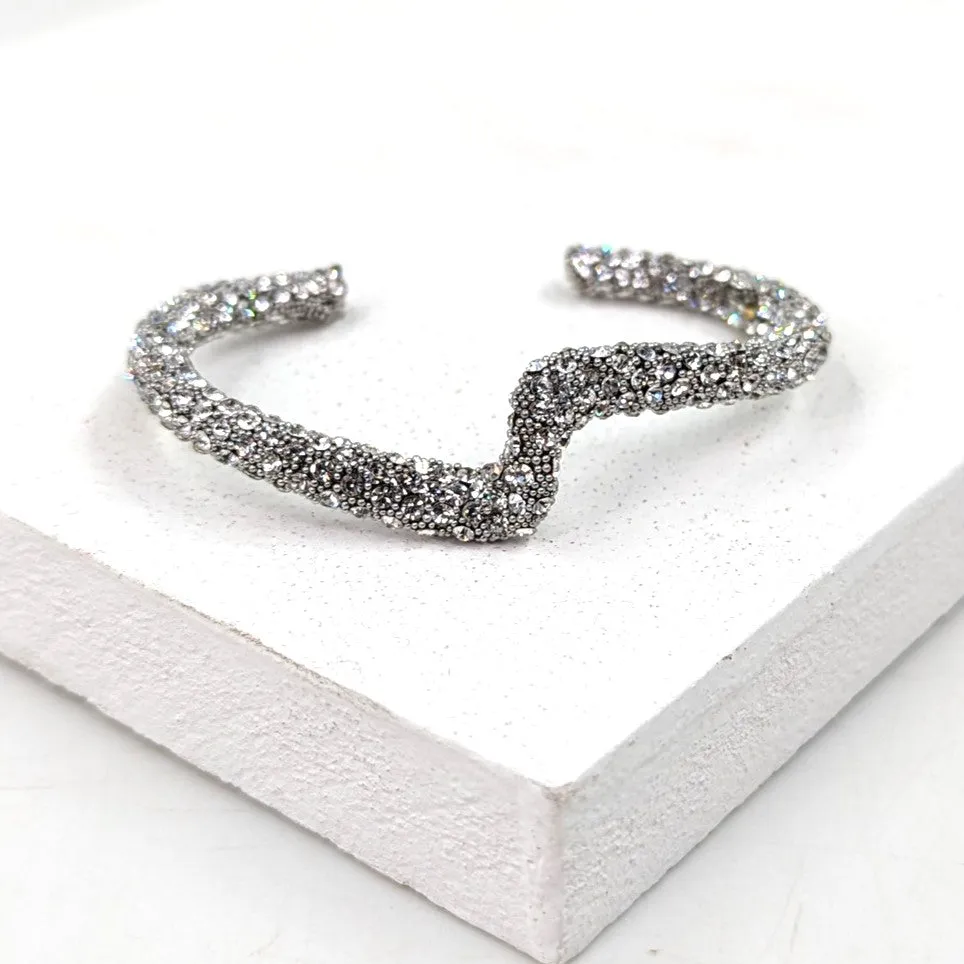 crystal encrusted wave bangle