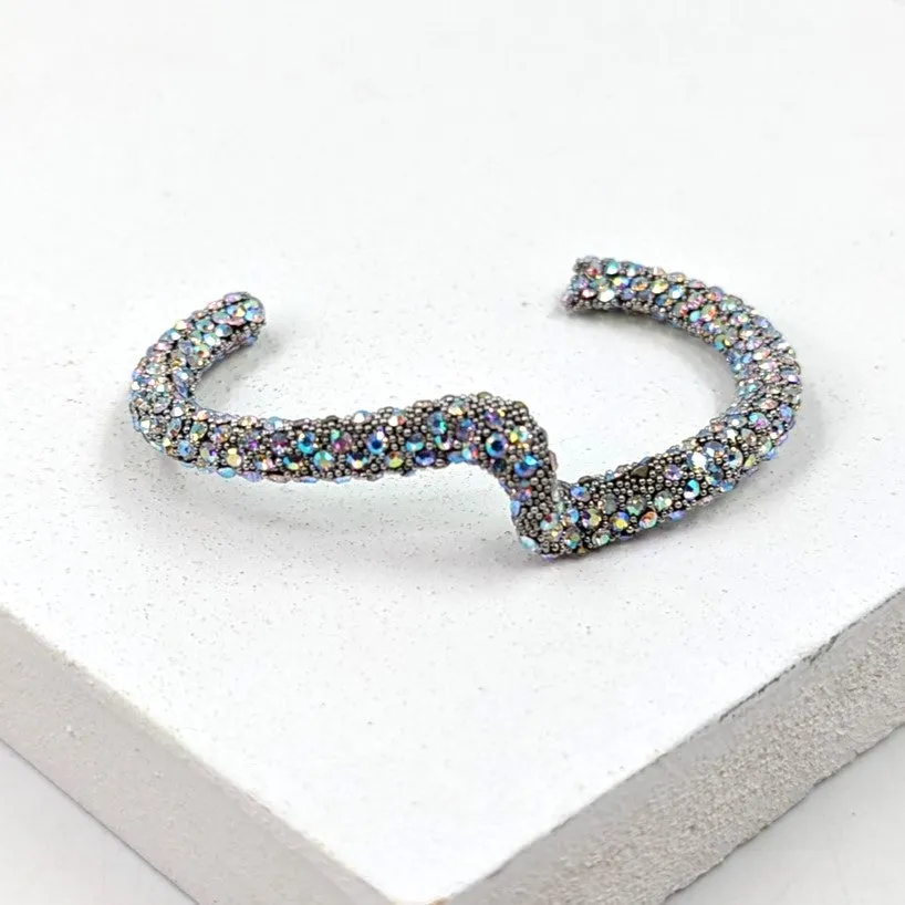 crystal encrusted wave bangle