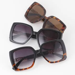 Curb Chain Gradient Box Sunglasses