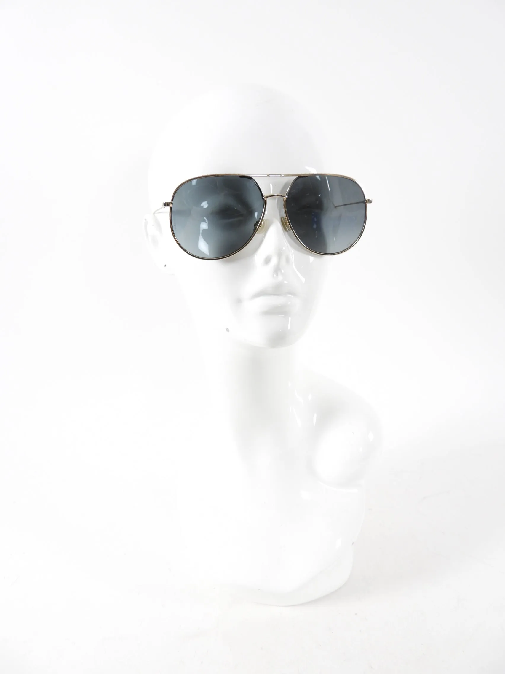 Dior Gold and Rhinestone Trim Aviator Sunglasses