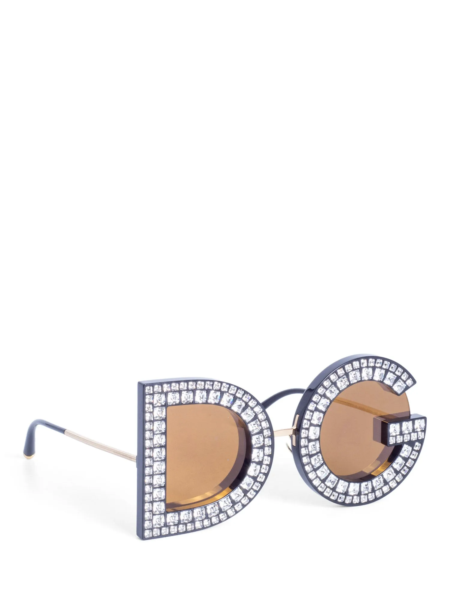 Dolce & Gabanna DG Logo Glitter Sunglasses Black