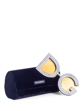 Dolce & Gabanna DG Logo Glitter Sunglasses Black