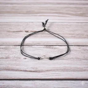 Double Cord Bracelet - Wave Small Black