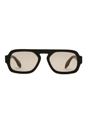 Elisa Johnson Gloss Black Aviator Sunglasses