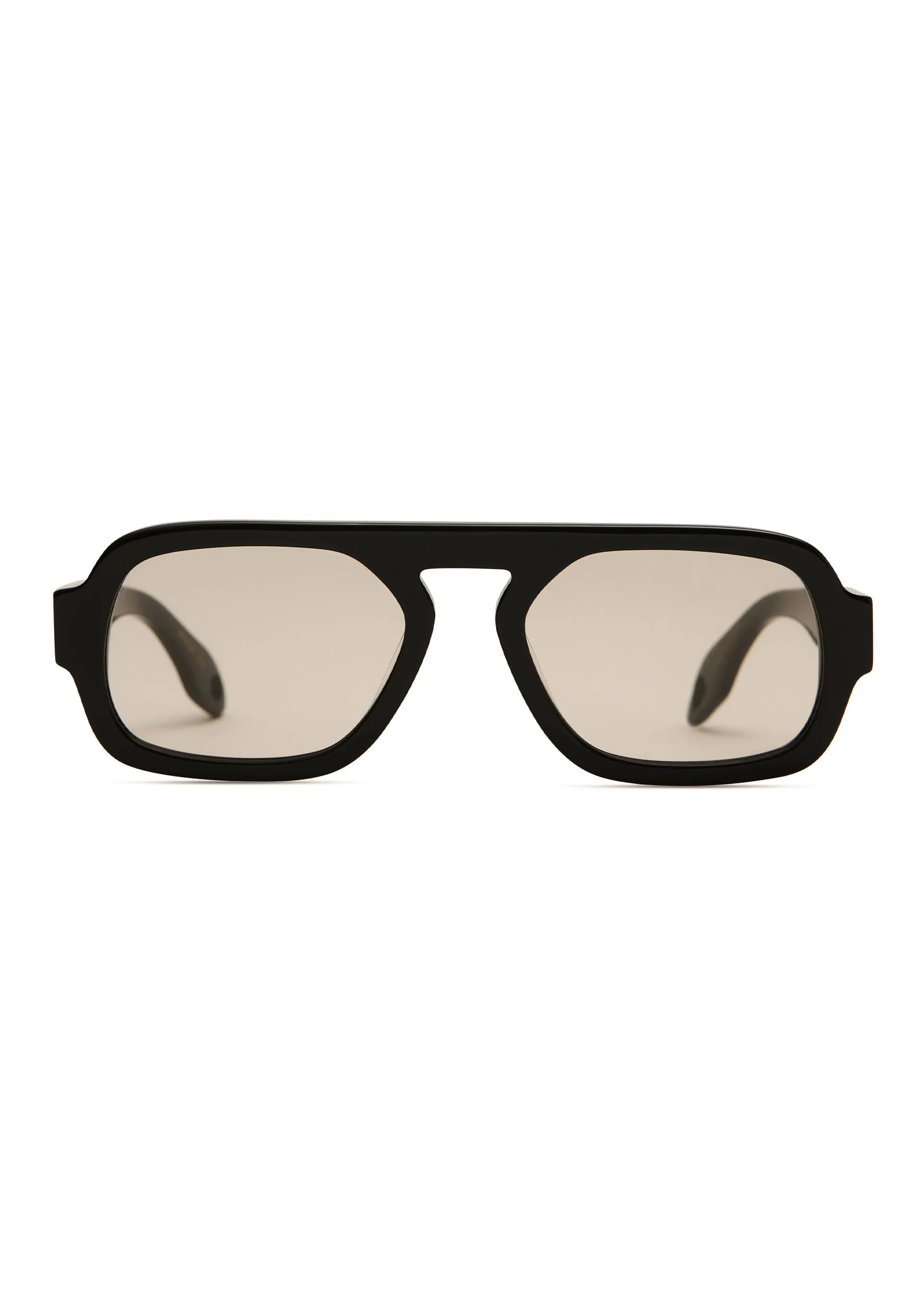 Elisa Johnson Gloss Black Aviator Sunglasses