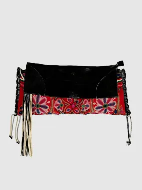 Embroidered Floral Clutch Bag