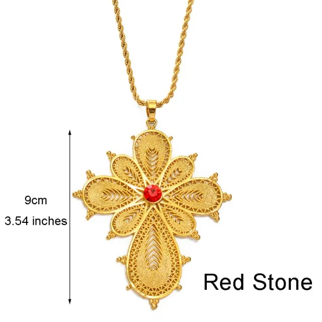 Ethiopian Big Cross Pendant Necklaces