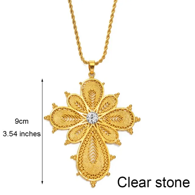 Ethiopian Big Cross Pendant Necklaces