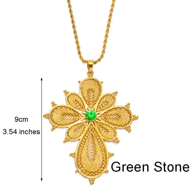 Ethiopian Big Cross Pendant Necklaces