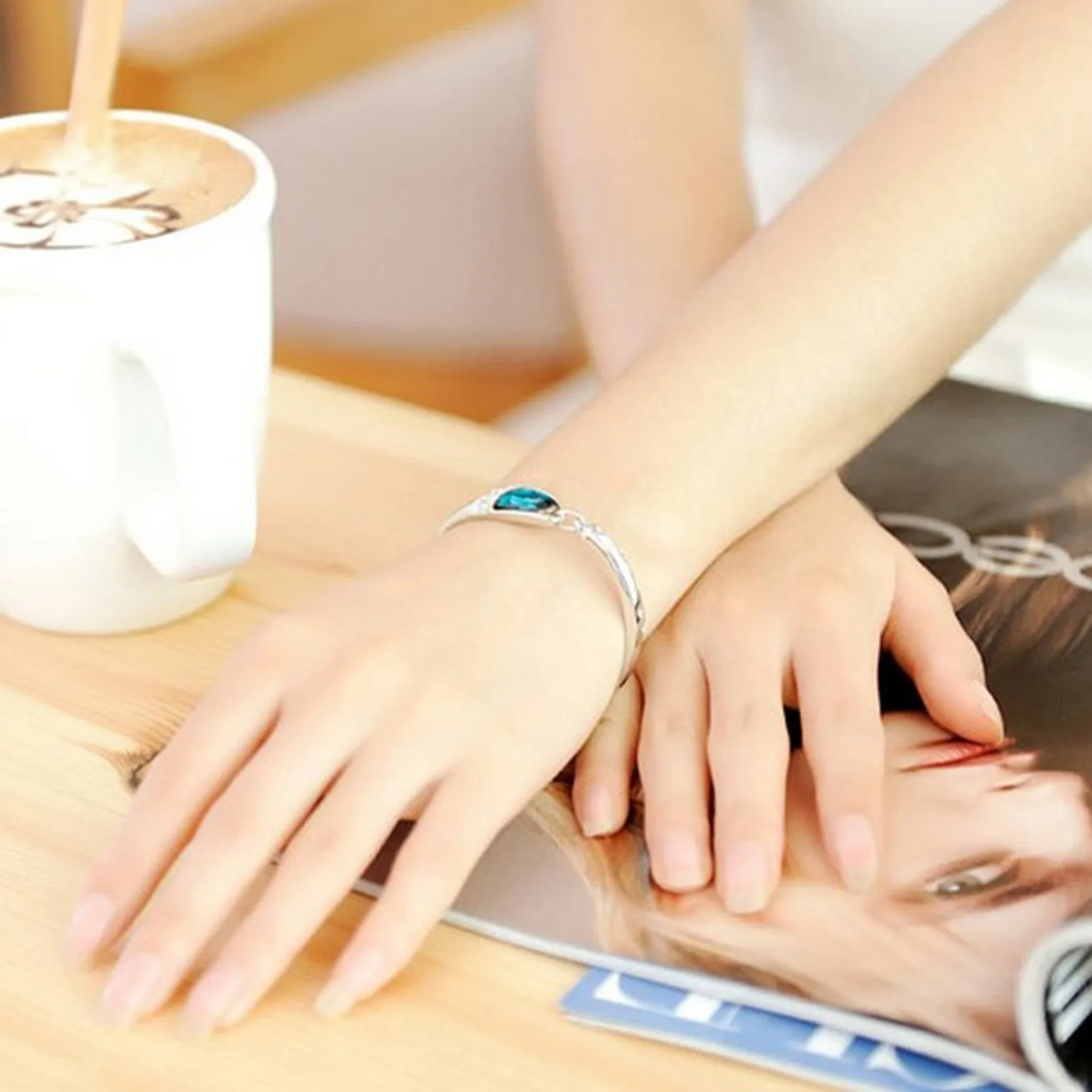 Fashion crystal bracelet for women vintage 925 sterling silver bracelet fashion jewelry romantic gift for Women