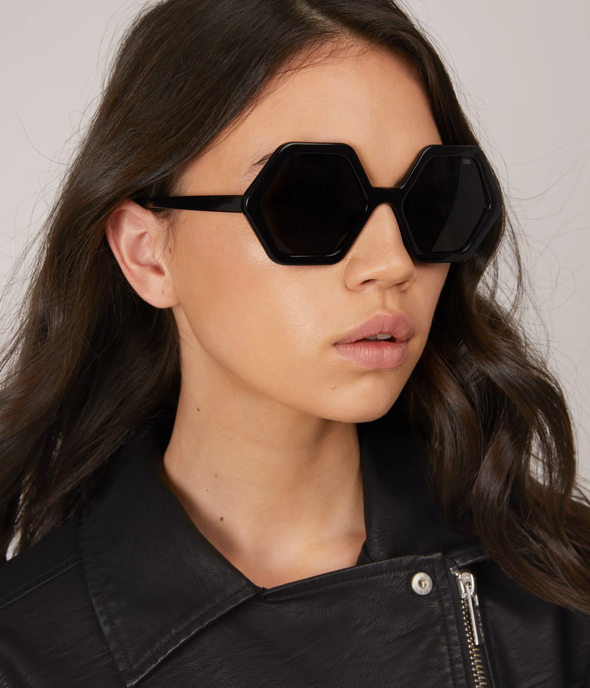 FIRLA Black Hexagon Sunglasses