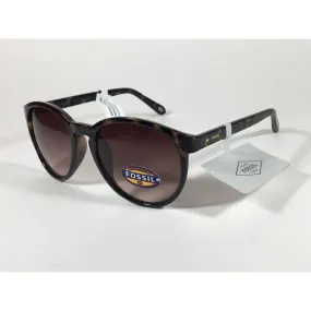 Fossil FW95 Aviator Keyhole Sunglasses Brown Tortoise Frame Brown Gradient Lens