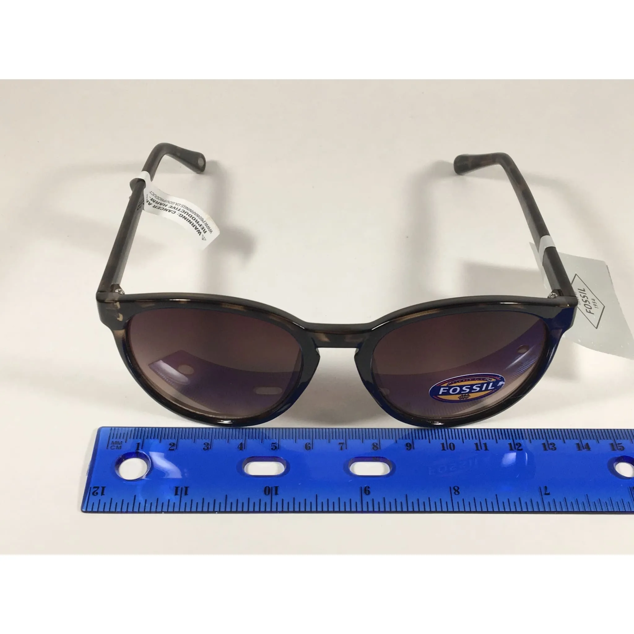 Fossil FW95 Aviator Keyhole Sunglasses Brown Tortoise Frame Brown Gradient Lens