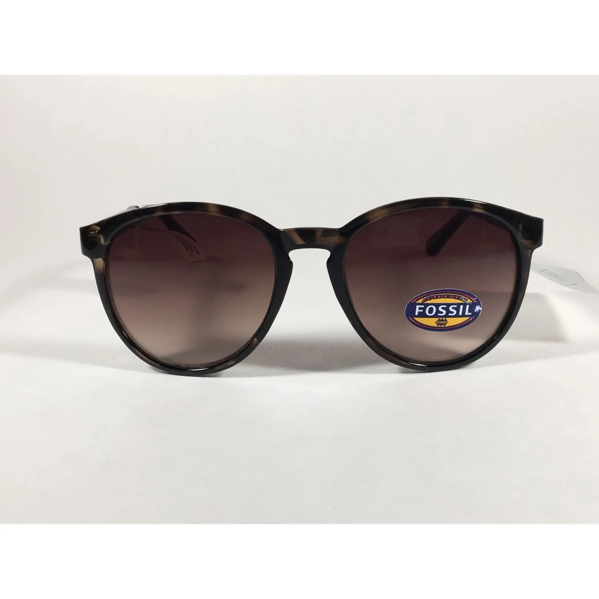 Fossil FW95 Aviator Keyhole Sunglasses Brown Tortoise Frame Brown Gradient Lens