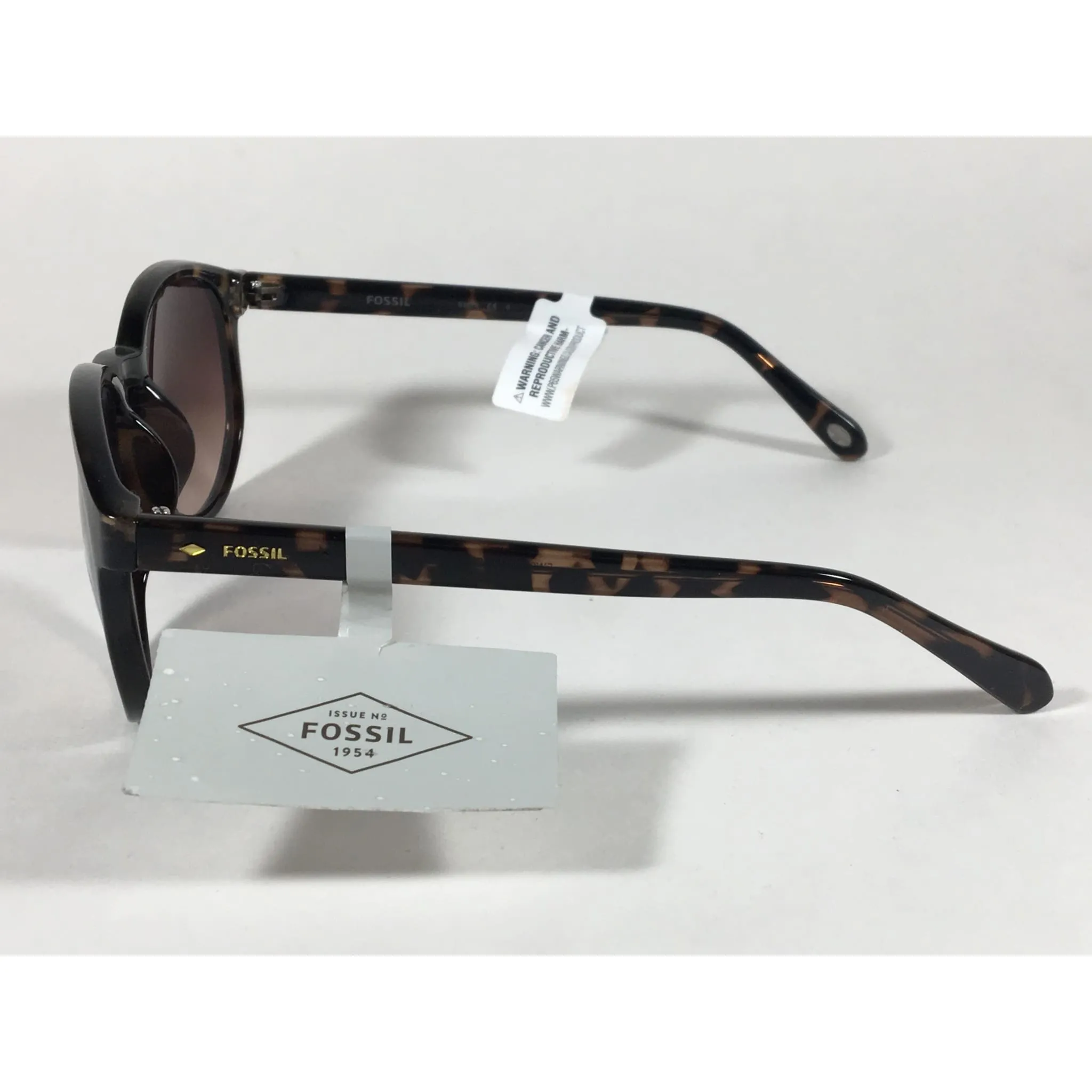 Fossil FW95 Aviator Keyhole Sunglasses Brown Tortoise Frame Brown Gradient Lens