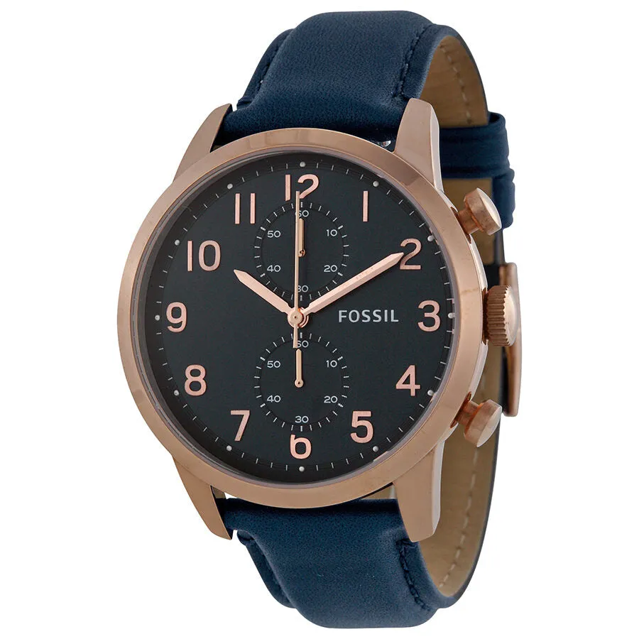 Fossil Townsman Chronograph Navy Dial Navy Leather Men's Watch FS4933