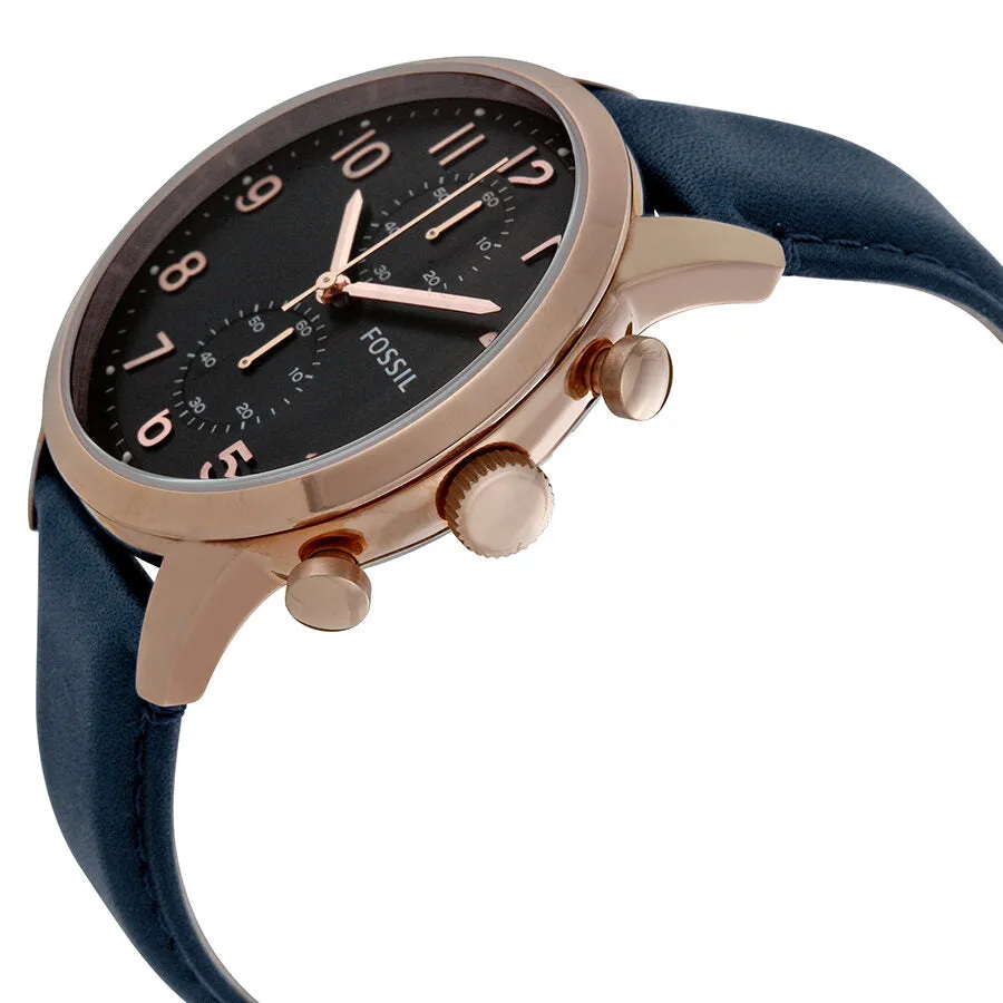 Fossil Townsman Chronograph Navy Dial Navy Leather Men's Watch FS4933