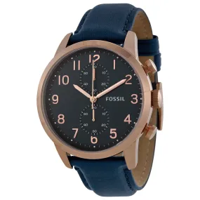 Fossil Townsman Chronograph Navy Dial Navy Leather Men's Watch FS4933