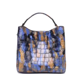 Genuine Crocodile Leather Medium Hobo Bag  & Purse Block Color